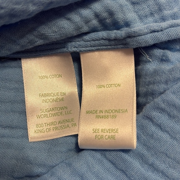 Lilly Pulitzer Frenchie Blue Geanie Button-Down Shirt, Size Medium - Picture 9 of 10